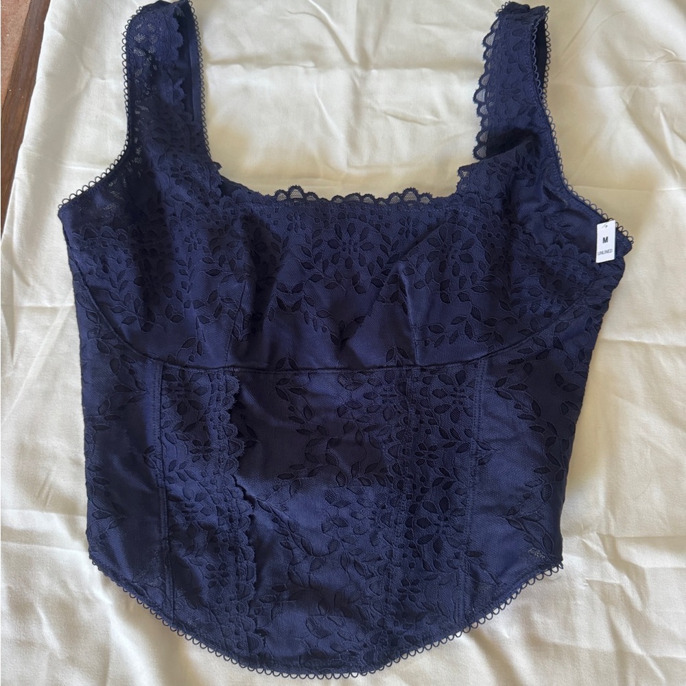 Victoria's Secret Midnight Blue Lace Top